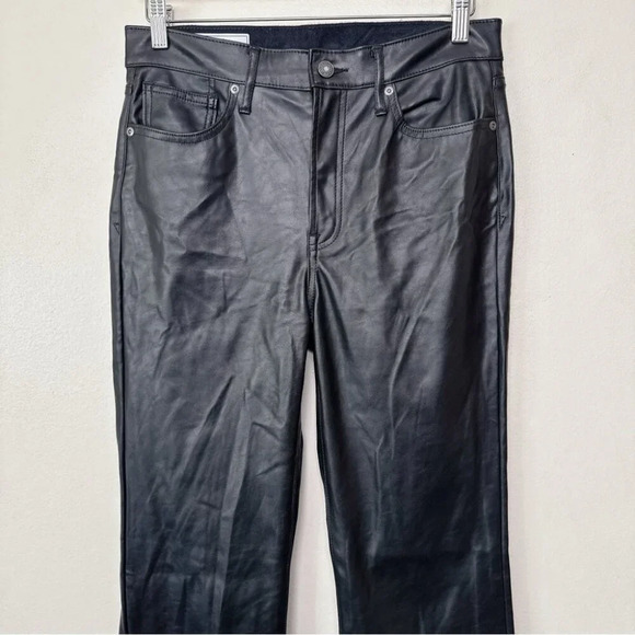 Gap Womens 29 High Rise Vegan Leather 70s Flare Pant - Picture 3 of 14
